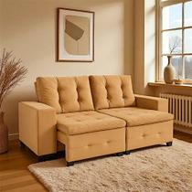 Sofá New York 3 Lugares Veludo Caramelo Da Jw Estofados 210x98x93 cm Sofá New York 3 Lugares Veludo Caramelo Da Jw Estofados 210x98x93 cm