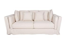 Sofa Off White 220cm Luxo Alto Padrão Acompanha Almofadas