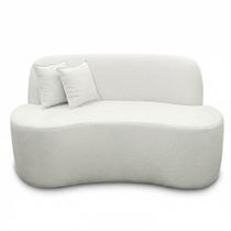Sofá Ondulado Orgânico Pequeno 2 Lugares Sala Bouclé Bouclé Branco Sofá Ondulado Orgânico Pequeno 2 Lugares Sala Bouclé Bouclé Branco