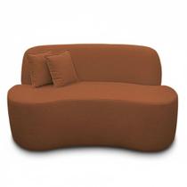 Sofá Ondulado Orgânico Pequeno 2 Lugares Sala Bouclé Bouclé Terracota Sofá Ondulado Orgânico Pequeno 2 Lugares Sala Bouclé Bouclé Terracota