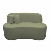 Sofá Ondulado Orgânico Pequeno 2 Lugares Sala Bouclé Bouclé Verde