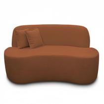 Sofá Ondulado Orgânico Pequeno 2 Lugares Sala Bouclé
