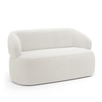 Sofá Orgânico 02 Lugares Living Glee 140cm Bouclê Off White - Abmaza