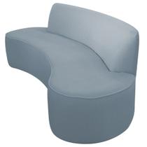 Sofá Orgânico 03 Lugares 210cm Mônaco Bouclé Azul Claro - Nexta Casa