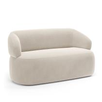 Sofá Orgânico 03 Lugares Living Glee 170cm Veludo Bege - Desk Design Sofá Orgânico 03 Lugares Living Glee 170cm Veludo Bege - Desk Design