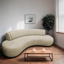 Sofá Orgânico 03 Lugares Sala Estar Celeste 180cm Bouclé