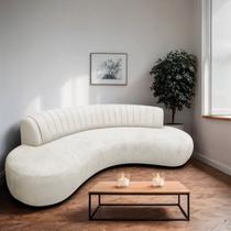 Sofá Orgânico 03 Lugares Sala Estar Celeste 180cm Bouclé