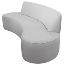 Sofá Orgânico 04 Lugares 230cm Mônaco Bouclé Cinza Claro - Nexta Casa