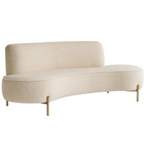 Sofá Orgânico 2 Lugares 150cm Argos Pés Ouro Fosco Bouclé Off White - Nexta Casa Sofá Orgânico 2 Lugares 150cm Argos Pés Ouro Fosco Bouclé Off White - Nexta Casa