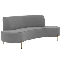 Sofá Orgânico 2 Lugares 150cm Argos Pés Ouro Fosco Linho Cinza - Nexta Casa Sofá Orgânico 2 Lugares 150cm Argos Pés Ouro Fosco Linho Cinza - Nexta Casa