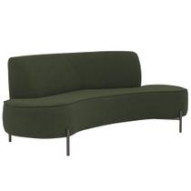 Sofá Orgânico 2 Lugares 150cm Argos Pés Titânio Linho Verde Musgo - Nexta Casa