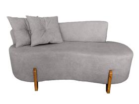 Sofá Orgânico 2 Lugares C/2 Almofadas Curvo Sala Recepção Luna Boucle Cinza - Montanaris Decor