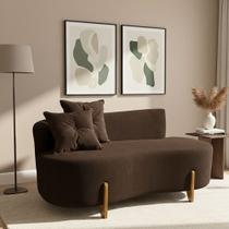 Sofá Orgânico 2 Lugares C/2 Almofadas Curvo Sala Recepção Luna Boucle Marrom - Montanaris Decor Sofá Orgânico 2 Lugares C/2 Almofadas Curvo Sala Recepção Luna Boucle Marrom - Montanaris Decor
