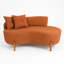Sofá Orgânico 2 Lugares C/2 Almofadas Curvo Sala Recepção Luna Boucle Terracota - Montanaris Decor