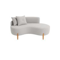 Sofá Orgânico 2 Lugares C/2 Almofadas Curvo Sala Recepção Luna Veludo Cinza - Montanaris Decor