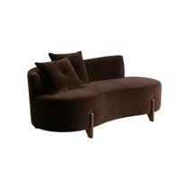 Sofá Orgânico 2 Lugares C/2 Almofadas Curvo Sala Recepção Luna Veludo Marrom - Montanaris Decor Sofá Orgânico 2 Lugares C/2 Almofadas Curvo Sala Recepção Luna Veludo Marrom - Montanaris Decor