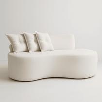 Sofá Orgânico 2 Lugares Curvo Feijão Design Elegante Bouclé