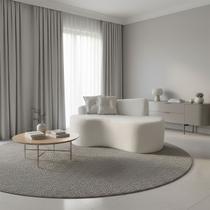 Sofá Orgânico 2 Lugares Curvo Feijão Elegante Bouclé
