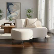 Sofá Orgânico 2 Lugares Curvo Feijão Escritório Sala Recepção Studio 2 Almofadas