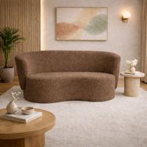 Sofá Orgânico 2 Lugares Curvo Living em Bouclê Moderno