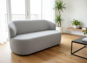 Sofá Orgânico 3 Lugares 160cm Boucle Cinza
