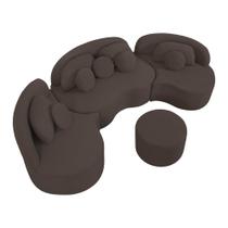 Sofá Orgânico Apple 3,08M Veludo com Pés de Madeira