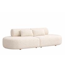 Sofá Orgânico Bi Partido 260cm Serina Bouclé Off White - Sallar Home Sofá Orgânico Bi Partido 260cm Serina Bouclé Off White - Sallar Home
