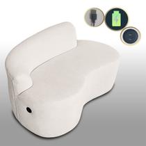 Sofá Orgânico Com Entrada USB Curvo 2 Lugares Feijão Forma Orgânica Bouclé