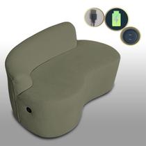 Sofá Orgânico Com Entrada USB Curvo 2 Lugares Feijão Forma Orgânica Bouclé