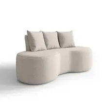 Sofá Orgânico Curvo 1,60m 2 Lugares Com Almofadas Ibiza Bexs Bege Sofá Orgânico Curvo 1,60m 2 Lugares Com Almofadas Ibiza Bexs Bege