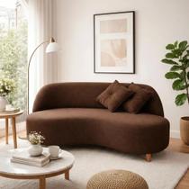 Sofá Orgânico Curvo 2 Lugares Tecido Bouclê - Seleguim Decor