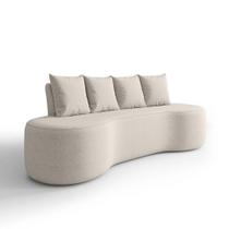Sofá Orgânico Curvo 2,10m 3 Lugares Com Almofadas Ibiza Bexs Bege