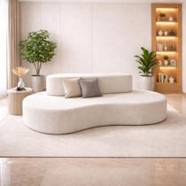Sofá Orgânico Curvo Bouclê 1,80m Confortável Design Moderno