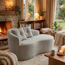 Sofá Orgânico Curvo Feijão Confortável Sala Estúdio Amore Bouclê Cinza Claro - Montanari s Decor - MD MONTANARIS DECOR Sofá Orgânico Curvo Feijão Confortável Sala Estúdio Amore Bouclê Cinza Claro - Montanari s Decor - MD MONTANARIS DECOR