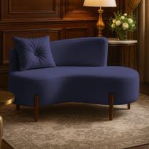 Sofá Orgânico Divã Boucle Com Pés de Madeira - 7 Decor