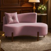 Sofá Orgânico Divã Veludo Com Pés de Madeira - 7 Decor