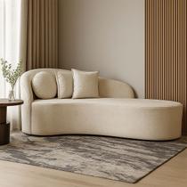 Sofá Orgânico Feijão Curvo Design Elegante Para Sala e Estúdio Bouclé Aurea