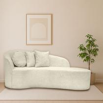 Sofá Orgânico Feijão Curvo Design Elegante Para Sala e Estúdio Bouclé Aurea