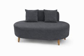 Sofá Orgânico Feijão Para Sala Quarto Closet 115 Cm Com 02 Almofadas Tecido Suede Cinza Escuro Do Lar Móveis e Decoração Sofá Orgânico Feijão Para Sala Quarto Closet 115 Cm Com 02 Almofadas Tecido Suede Cinza Escuro Do Lar Móveis e Decoração