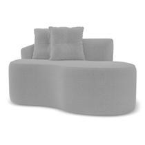 Sofá Orgânico Living Bob 145cm 02 Lugares com 02 Almofadas Bouclê Cinza Claro - Desk Design Sofá Orgânico Living Bob 145cm 02 Lugares com 02 Almofadas Bouclê Cinza Claro - Desk Design