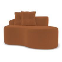 Sofá Orgânico Living Bob 145cm 02 Lugares com 02 Almofadas Bouclê Terracota - Desk Design Sofá Orgânico Living Bob 145cm 02 Lugares com 02 Almofadas Bouclê Terracota - Desk Design