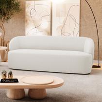 Sofá Orgânico Living Leez 205cm 03 Lugares Bouclê Off White - Desk Design