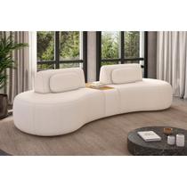 Sofá Organico Modulado Retratil 285cm Elos Com Pés Em Madeira Linha Premium Bouclê Off-White Premiun Curvo Sofá Organico Modulado Retratil 285cm Elos Com Pés Em Madeira Linha Premium Bouclê Off-White Premiun Curvo