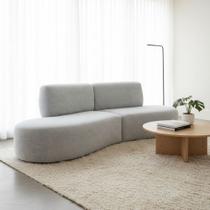 Sofá Orgânico Módulo Curvo Savana Boucle Cinza Claro - Montanari s Decor