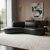 Sofá Orgânico Módulo Curvo Savana material sintético Modena Preto - Montanari's Decor