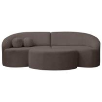 Sofá Orgânico Palermo 4 Lugares 210cm + Puff Bouclê - SOFA STORE
