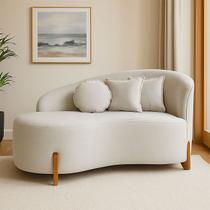 Sofá Orgânico Pé De Madeira Curvo Feijão Divã Linho Confortável Resistente Para Salas e Consultório Flora