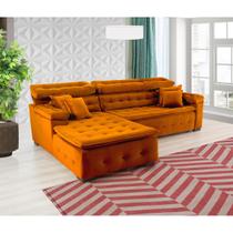 Sofá Orlando 2.20x1.50m com Chaise, Retrátil e Reclinável