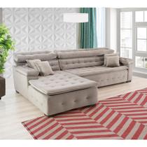 Sofá Orlando 2.40x2.10m com Chaise, Retrátil e Reclinável
