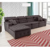 Sofá Orlando 3.45x2.10m com Chaise, Retrátil e Reclinável